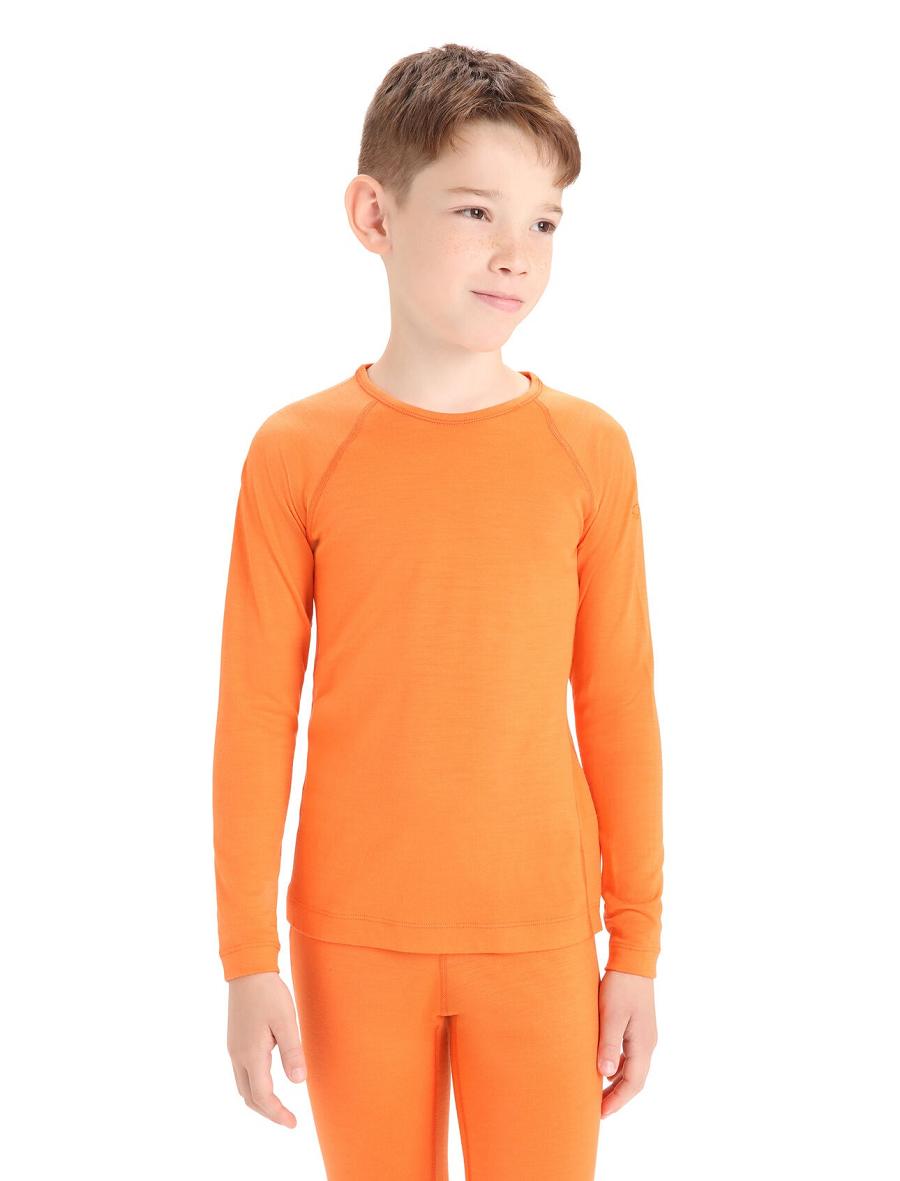 Icebreaker Merino 200 Oasis Crewe Thermal Top Lasten Long Sleeve Oranssi | FI 1942GSOL